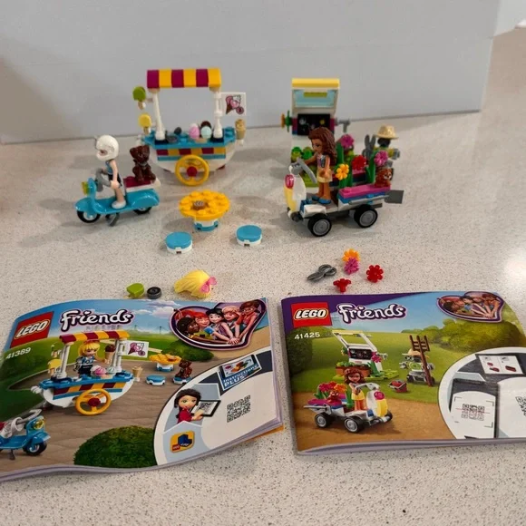 Two used Lego Friends sets. 41389 Ice Cream Cart & 41425 Olivia’s Flower Garden - Picture 2 of 11